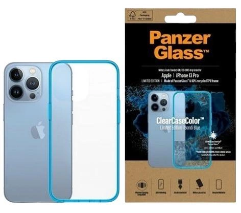 Etui Panzer Glass Clear Case Antibacterial Military grade do Apple iPhone 13 Pro Bondi Blue (5711724003363) - obraz 2