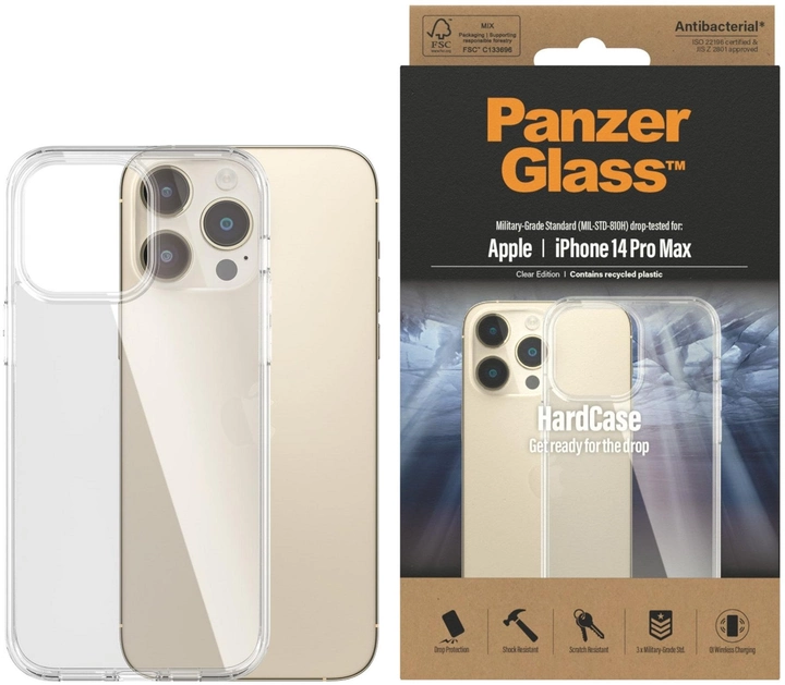 Etui Panzer Glass Antibacterial Military grade do Apple iPhone 14 Pro Max Transparent (5711724004049) - obraz 1