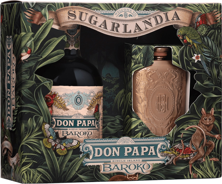 Ром Don Papa Baroco 0.7 л 40% у подарунковій упаковці з флягою ...