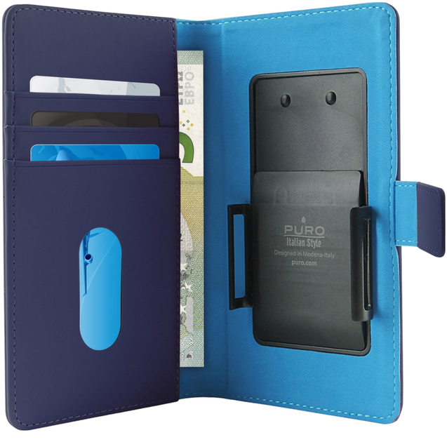 Etui z klapką Puro Smart Wallet XL do Samsung Galaxy Xcover 5 Blue (8033830129865) - obraz 1