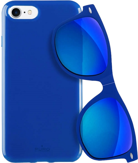 Etui Puro Sunny Kit + okulary do Apple iPhone 7/8/SE 2020/SE 2022 Blue (8033830186646) - obraz 1