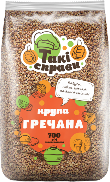 Упаковка крупы гречневой Такі справи ядрица быстроразвариваемая 700 г x 3 шт (2.1 кг) (3983323745) - изображение 2