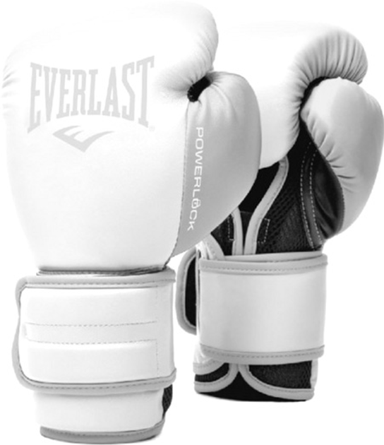 Боксерские перчатки Everlast Powerlock (870330-70-3) Уни 10 унций Белые ...