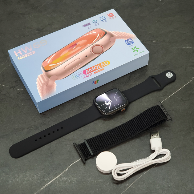 Смарт-часы Smart Watch HW69 Pro Max 45мм (series 9) AMOLED-экран с ...