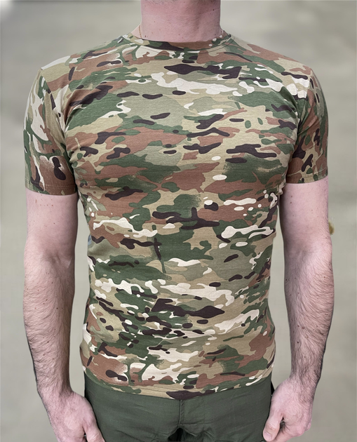 Футболка тактична, Мультикам, розмір L, бавовна (коттон), армійська футболка з коротким рукавом - зображення 2