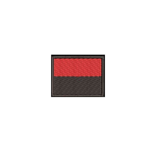 Шеврон на липучці (велкро) Червоно чорний прапор 4,5х3,5 см Чорний 5106 - изображение 1
