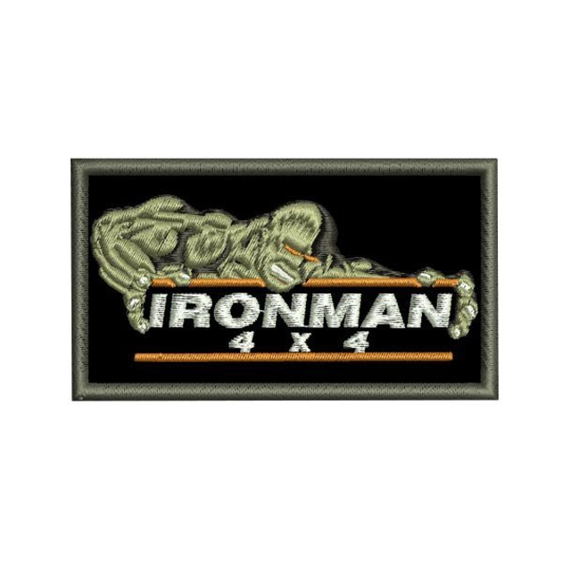 Шеврон на липучці (велкро) IRONMAN 8х4,5 см Чорний 5049 - зображення 1