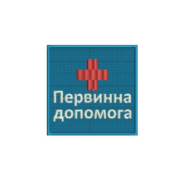 Шеврон на липучці (велкро) Первинна Допомога 9х9 см Синій 5075 - зображення 1