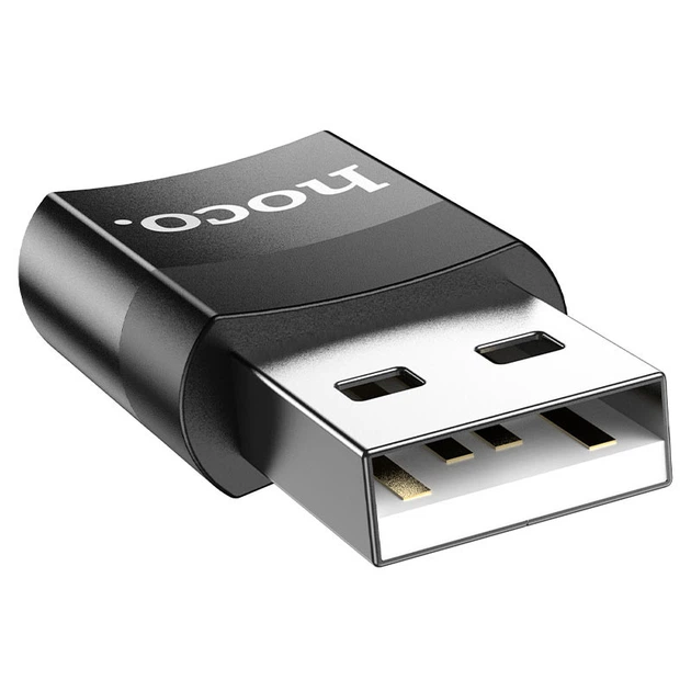 Перехідник Hoco UA17 USB Male to Type-C Female USB2.0 Чорний - Фото 4 Перехідник Hoco UA17 USB Male to Type-C Female USB2.0 Чорний - зображення 4