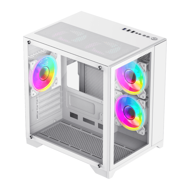 Корпус комп'ютерний GameMax Infinity Mini White без блока живлення Minitower Білий - Фото 2 Корпус комп'ютерний GameMax Infinity Mini White без блока живлення Minitower Білий - зображення 2