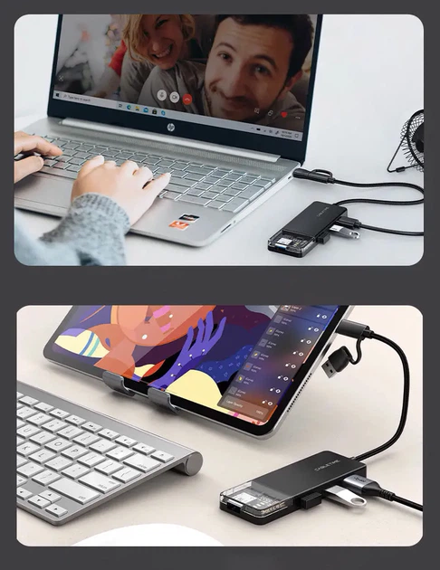 USB-хаб CABLETIME USB Type C- 4 Port USB 3.0 0.15 м (CB03B) - зображення 4
