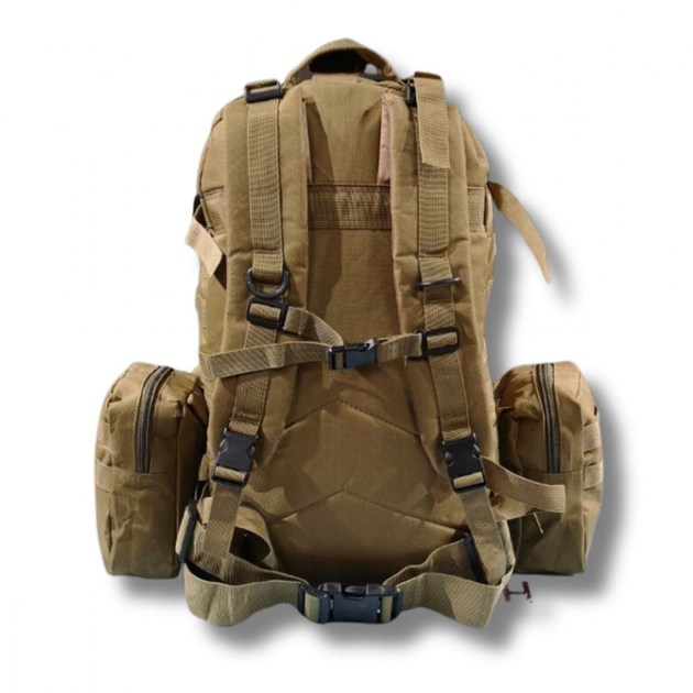 Тактичний рюкзак з трьома підсумками 50 літрів койот - зображення 2