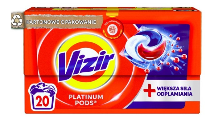 Kapsułki do prania Vizir Platinum Pods + Fairy Efekt do białego 20 szt (8700216199919) - obraz 1