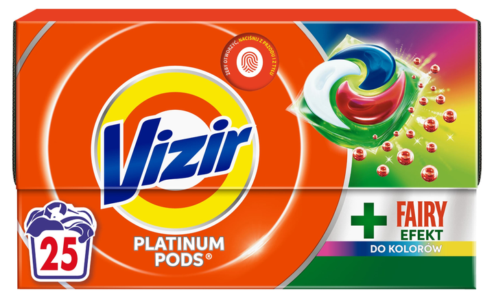 Капсули для прання Vizir Platinum Pods + Fairy Efekt для кольорових тканин 25 шт (8700216200035) - зображення 1