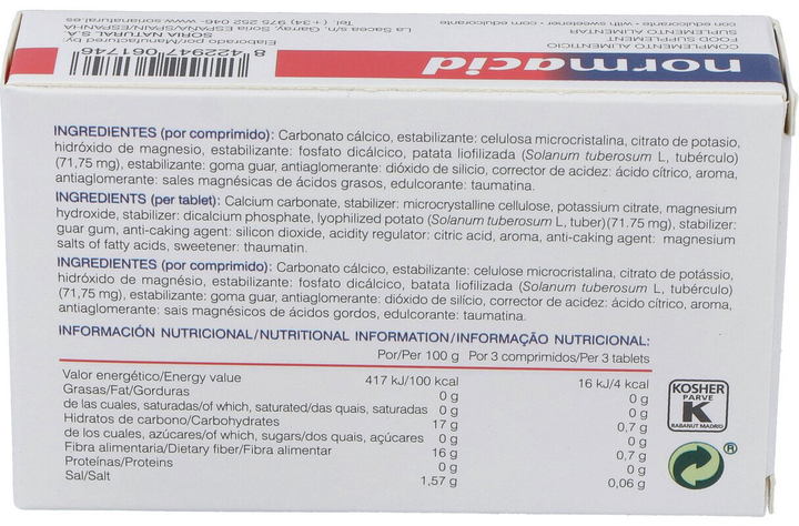 Дієтична добавка Soria Natural Normacid Citrus 1250 мг 32 таблетки (8422947061746) - зображення 2