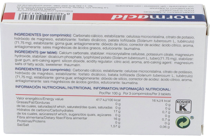 Suplement diety Soria Natural Normacid Citrus 1250 mg 32 tabletek (8422947061746) - obraz 2