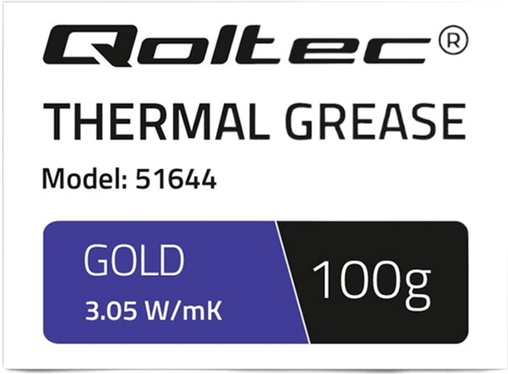 Термопаста Qoltec 3.05 Вт/(м*К) 100 г Gold (5901878516448) - зображення 2