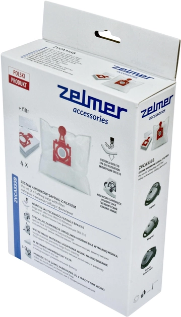Zestaw worków z filtrem Zelmer Safbag ZVCA333B - obraz 2
