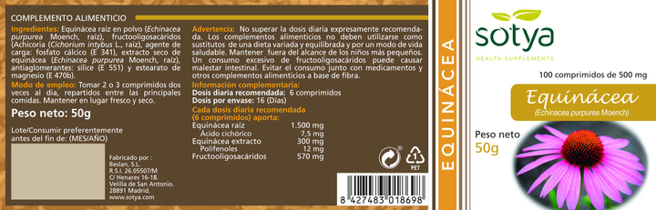 Suplement diety Sotya Equinacea 100 tabletek (8427483018698) - obraz 2