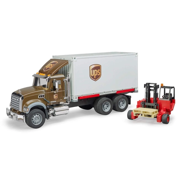 Zestaw gier Bruder - Mack Granite UPS Logistics Truck With Forklift (4001702028282) - obraz 1