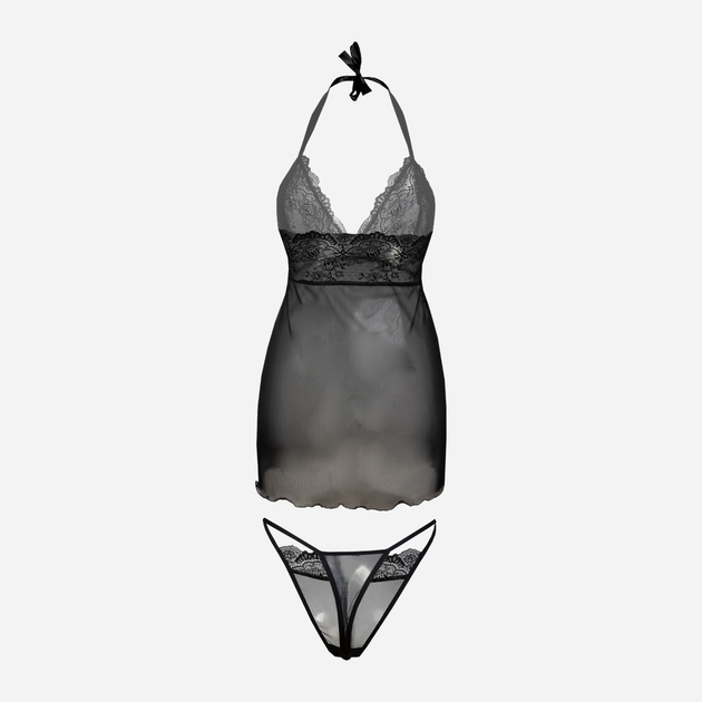 Komplet erotyczny (koszula nocna + majtki-bikini) damski DKaren Arizona L Czarny (5903251460980) - obraz 2