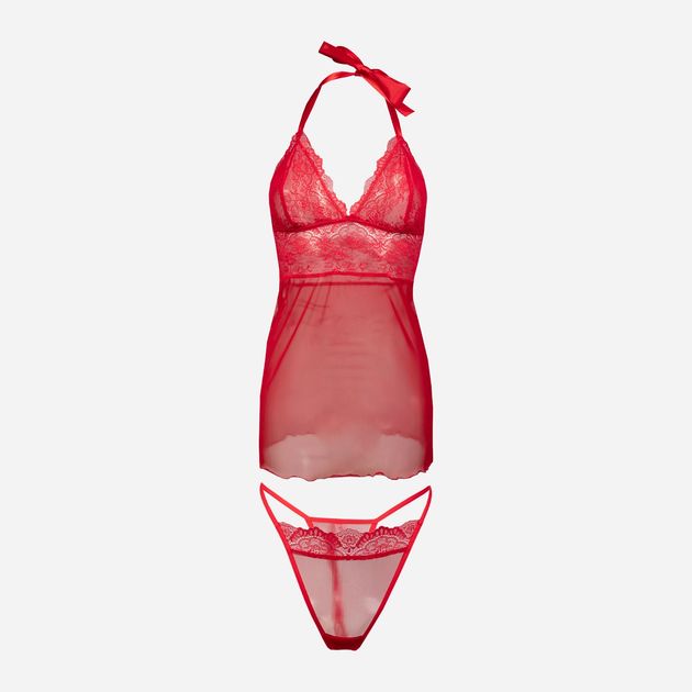 Еротичний комплект (нічна сорочка + трусики-бікіні) жіночий DKaren Arizona XS Червоний (5903251460898) - зображення 1
