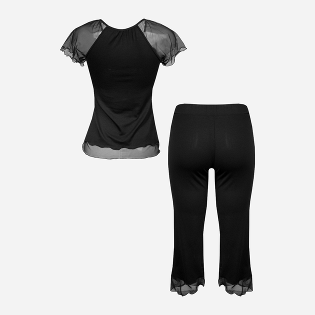 Піжама (футболка + штани) жіноча DKaren Kinzly L Чорна (5903251460683) - зображення 2