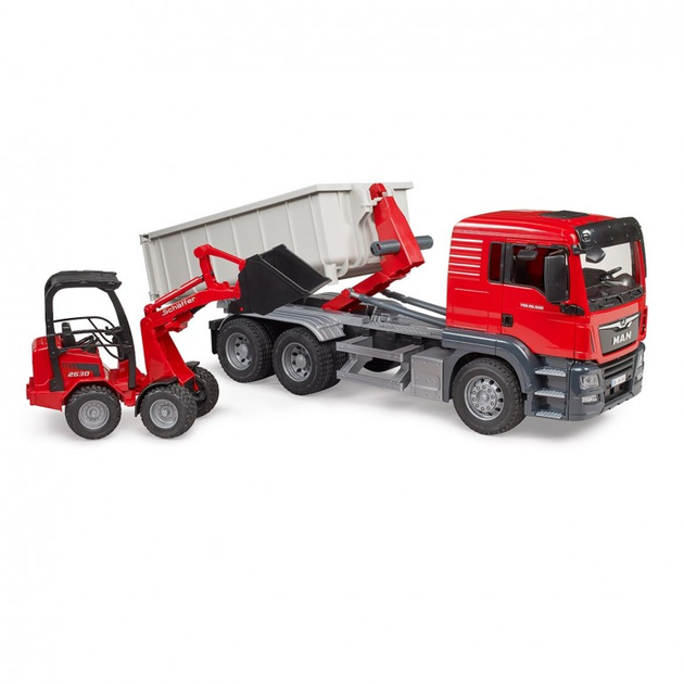 Нaбір ігровий з фігуркaми Bruder Toys Man Tgs Truck Roll-Off Container with Schaeffer Comp Loader (4001702037673) - зображення 2