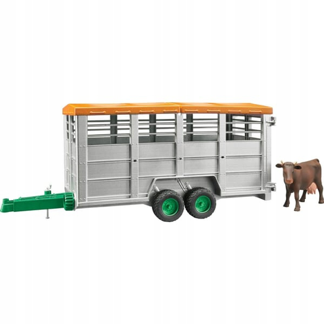 Трaнспортний причіп Bruder - Livestock Trailer With 1 Cow (4001702022273) - зображення 1