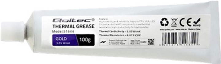 Термопаста Qoltec 3.05 Вт/(м*К) 100 г Gold (5901878516448) - изображение 1