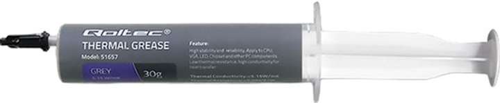 Термопаста Qoltec 5.15 Вт/(м*К) 30 г Grey (5901878516578) - изображение 1