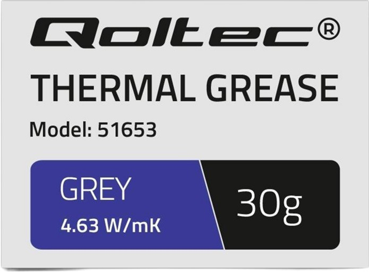Термопаста Qoltec 4.63 Вт/(м*К) 30 г Grey (5901878516530) - изображение 2
