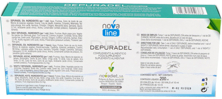Suplement diety Novadiet Depuradel 20 ampułek (8425652550383) - obraz 2