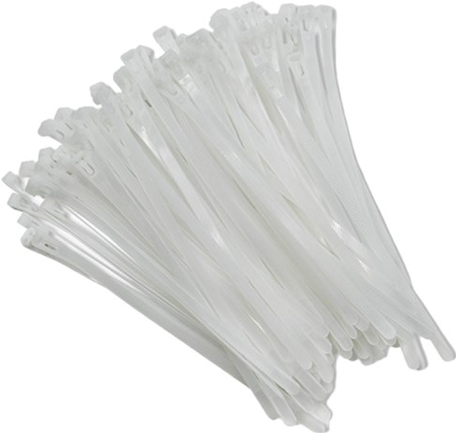 Кабельні стяжки Qoltec Nylon UV 7.2 x 200 мм 100 шт White (5901878522289) - зображення 3