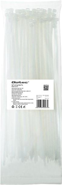 Кабельні стяжки Qoltec Nylon UV 4.8 x 300 мм 100 шт White (5901878522074) - зображення 1
