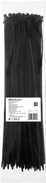 Кабельні стяжки Qoltec Nylon UV 4.8 x 400 мм 100 шт Black (5901878522128) - зображення 1