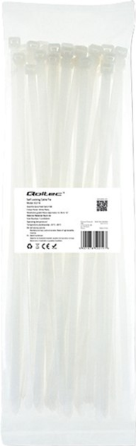 Кабельні стяжки Qoltec Nylon UV 7.2 x 350 мм 50 шт White (5901878522197) - зображення 1