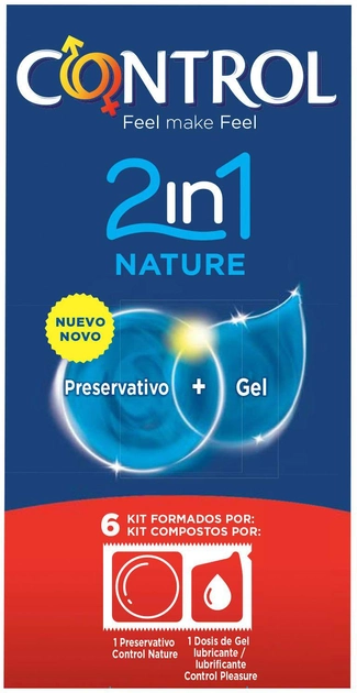 Презервативи Control Duo Nature 2en1 Preservativo+Gel 6 шт. (8411134133168) - зображення 1
