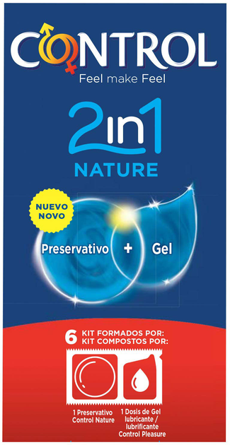 Презервативи Control Duo Nature 2en1 Preservativo+Gel 6 шт. (8411134133168) - зображення 1