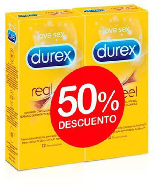 Zestaw prezerwatyw Durex Preservativo Real Feel Duplo 2x12 szt. (8410104901394) - obraz 1