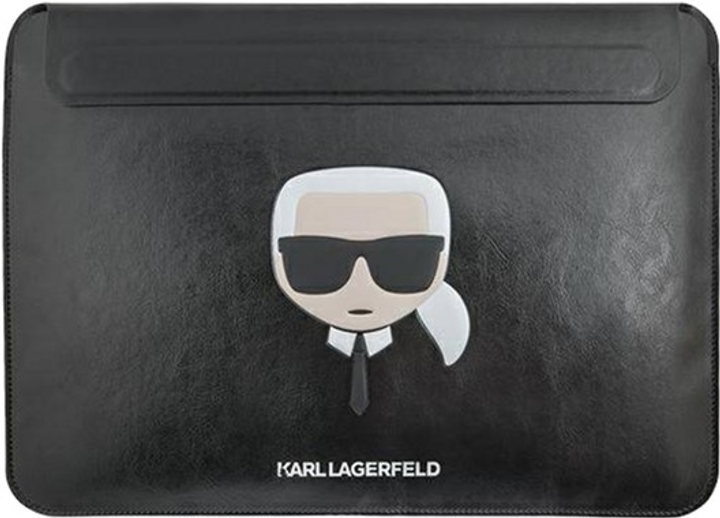 Pokrowiec na laptopa Karl Lagerfeld Ikonik Karl`s Head KLCS16KHBK 16" Czarny (3666339040192) - obraz 1
