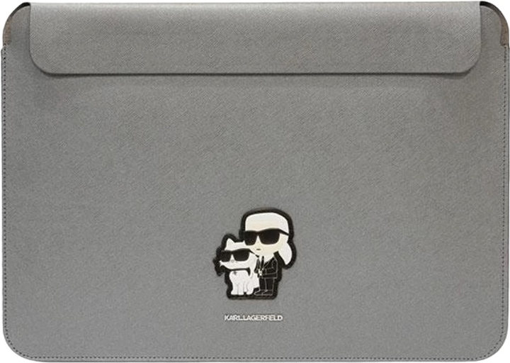 Чохол для ноутбука Karl Lagerfeld Saffiano Karl Choupette KLCS16SAKCPMG 16" Silver (3666339126667) - зображення 1