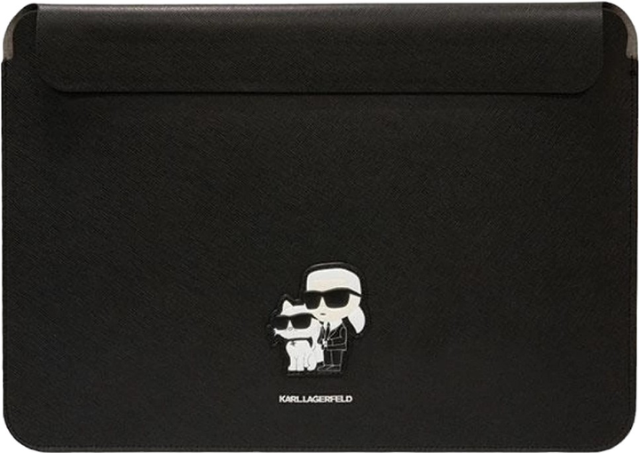 Pokrowiec na laptopa Karl Lagerfeld Saffiano Karl Choupette KLCS16SAKCPMK 16" Czarny (3666339124212) - obraz 1