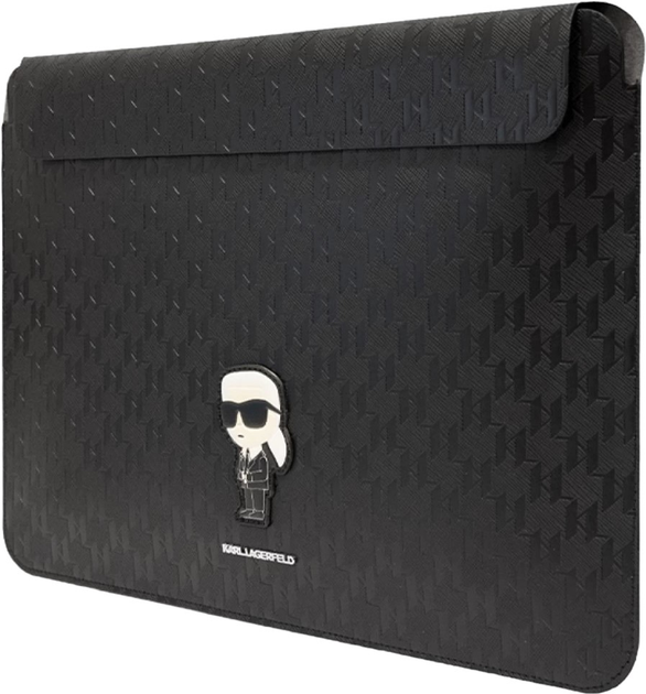 Pokrowiec na laptopa Karl Lagerfeld Saffiano Monogram Ikonik KLCS16SAKHPKK 16" Czarny (3666339170530) - obraz 2