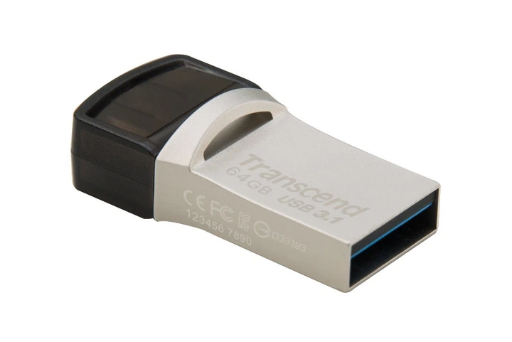 Флеш пам'ять/флешка Transcend JetFlash 890 64GB USB 3.1 Type-A+ / Type-C R90/W30MB/s (TS64GJF890S) - зображення 2