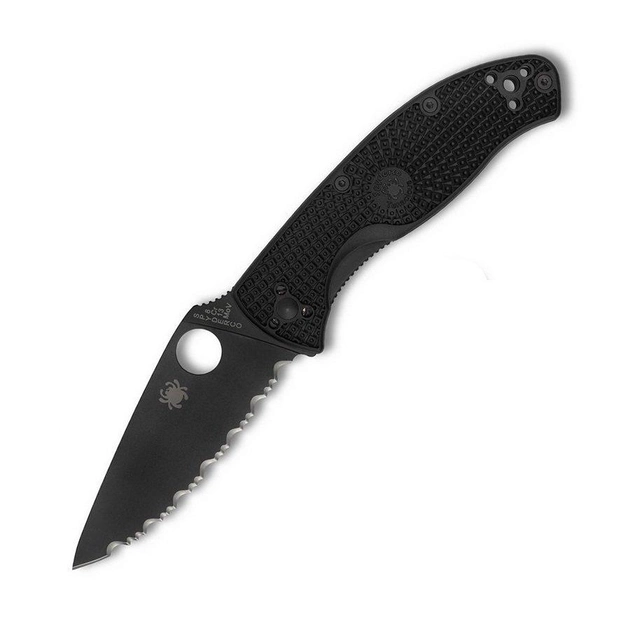Нож складной Spyderco Tenacious Black Blade FRN серрейтор Black тип замка Liner Lock C122SBBK - изображение 1