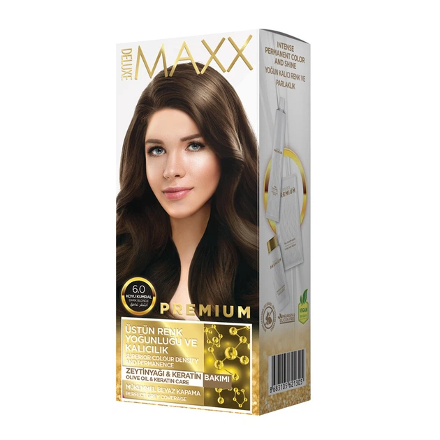 Краска MAXX Deluxe для волос 6.0 Темно-русая 50 мл+50 мл+10 мл - Фото 1 Краска MAXX Deluxe для волос 6.0 Темно-русая 50 мл+50 мл+10 мл - изображение 1