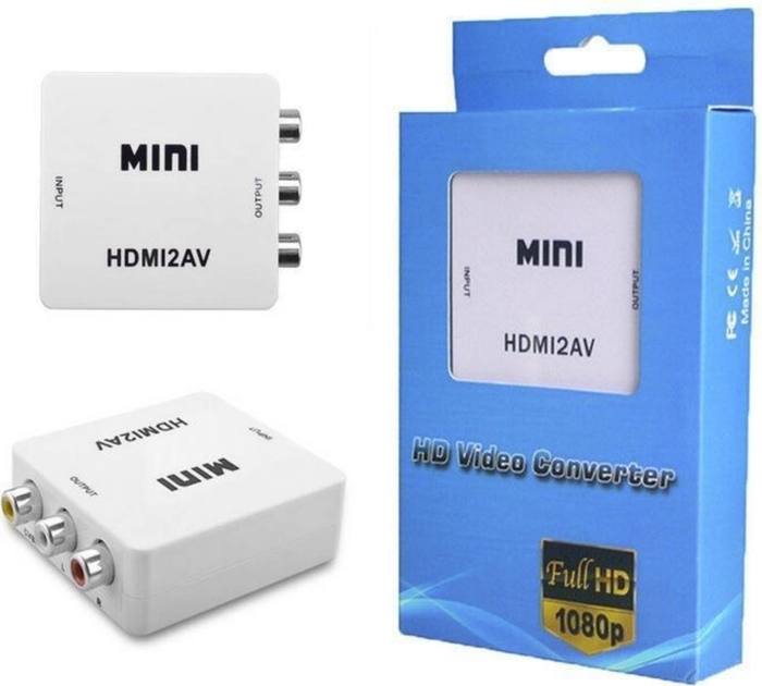 Перехідник адаптер HDMI AV RCA тюльпан hdmi2av Білий - Фото 2 Перехідник адаптер HDMI AV RCA тюльпан hdmi2av Білий - зображення 2