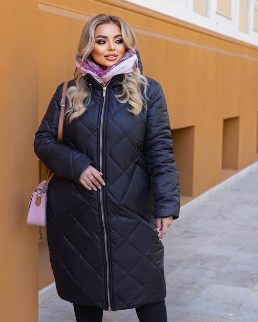 Пальто женское зимнее с капюшоном на синтепоне длинное - купить в Москве
