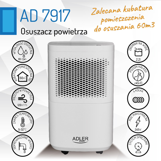 Осушувач повітря Adler AD 7917 - зображення 8